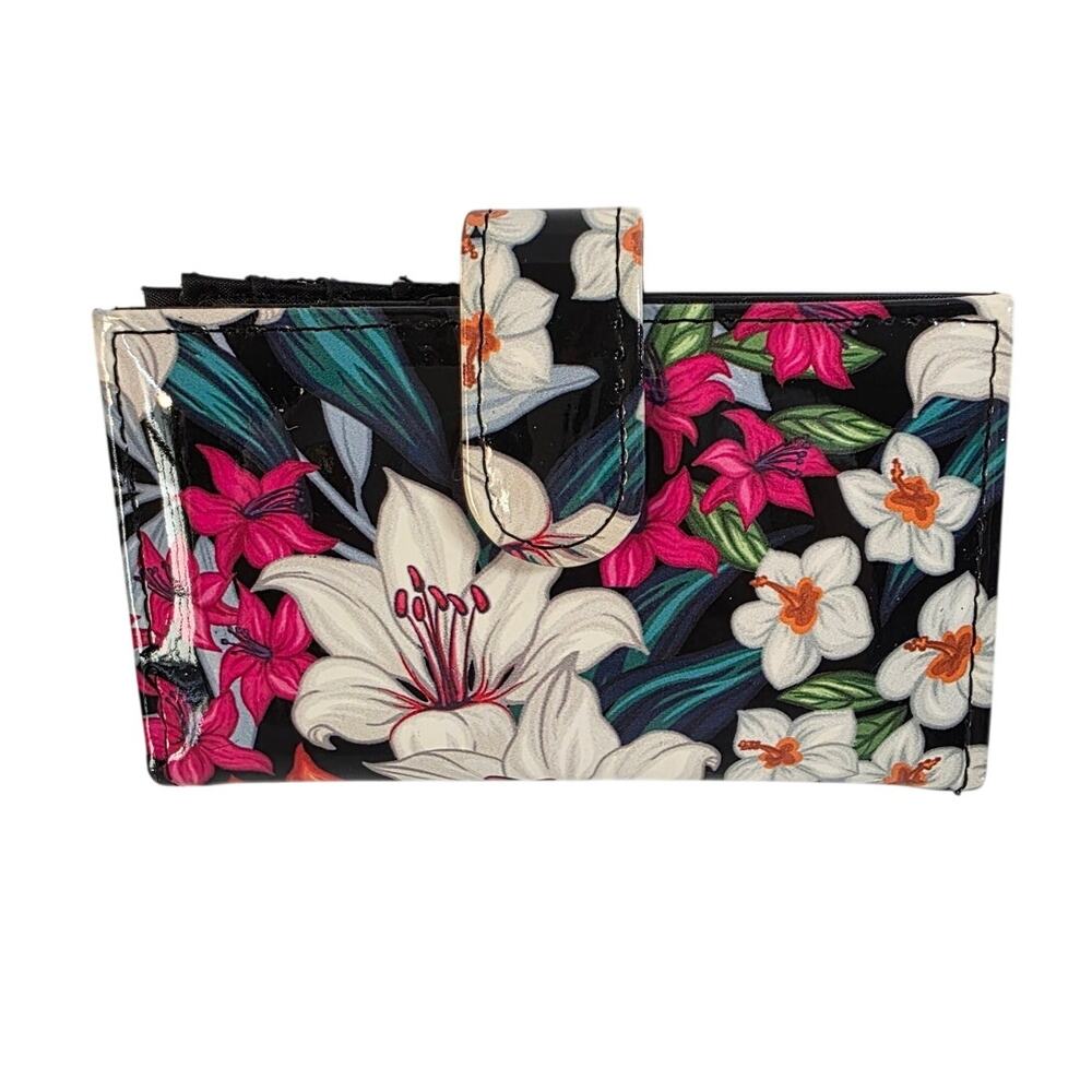 Safe Keeper Women's Floral Wallet 3X5 Pouch Vinyl Multi Compartment